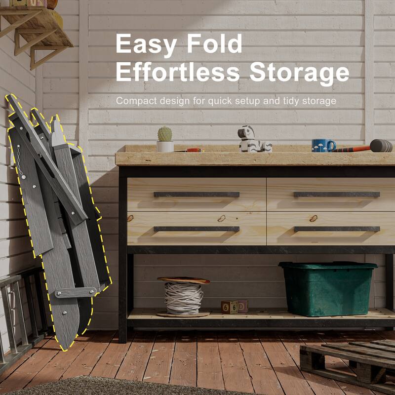 HDPE All-Weather Folding Adirondack Chair with Cup Holder