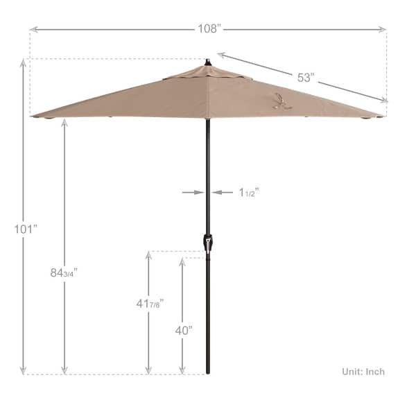 North Bend 9foot Crank Lift Auto Tilt Patio Umbrella with Outdoor