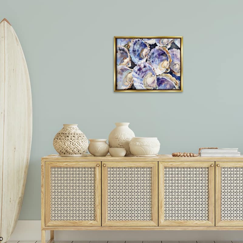 Stupell Maritime Clams & Oysters Framed Floater Canvas Wall Art Design By Heidi Kuntz