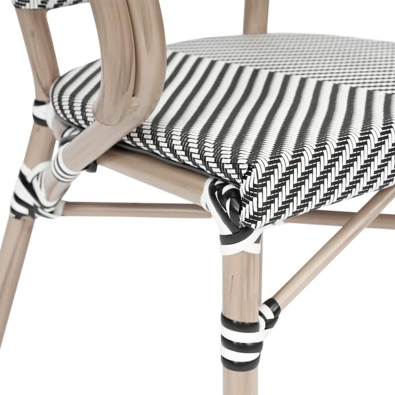 All-Weather Commercial Paris Chair with Arms and Metal Frame