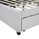 preview thumbnail 97 of 98, L-Shaped Backrest Daybed Upholstered Daybed Frame Classic Wood Slats Design with 2 Storage Drawers or Trundle, Full Size