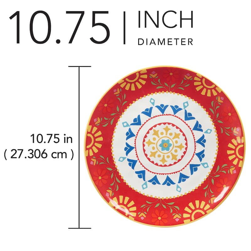 Certified International Spice Love Set of 4 Dinner Plates - 10.75" Diam x 1"