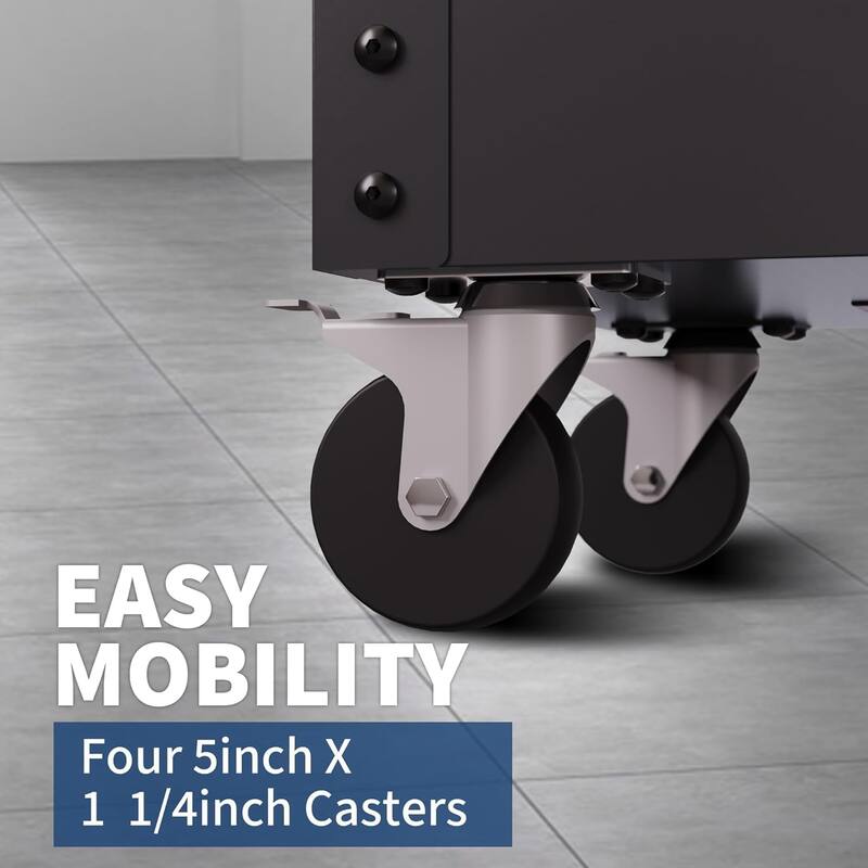 4-Drawer Rolling Tool Chest, Tool Box Cart with Lock, Heavy Duty Metal Tool Cart On Wheels, Powder-Coated Steel, Tool