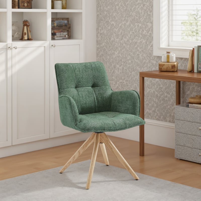Art Leon Swivel Wood Accent Arm Chair