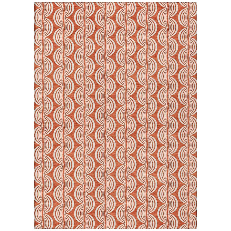 Machine Washable Indoor/ Outdoor Contemporary Chantille Rug