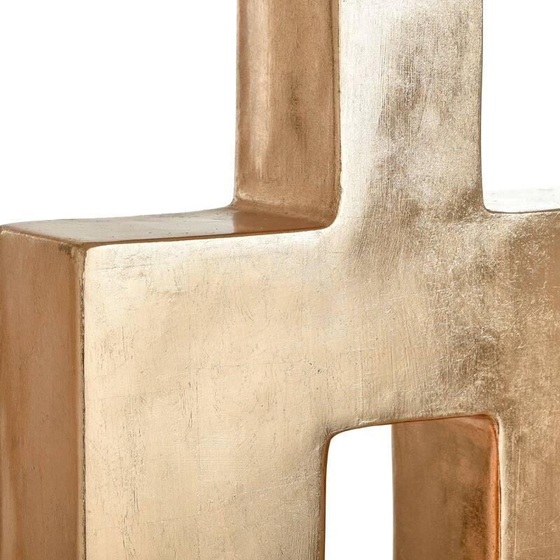 Harp & Finial Pont Metallic Gold Leaf Geometric on Resin Vase
