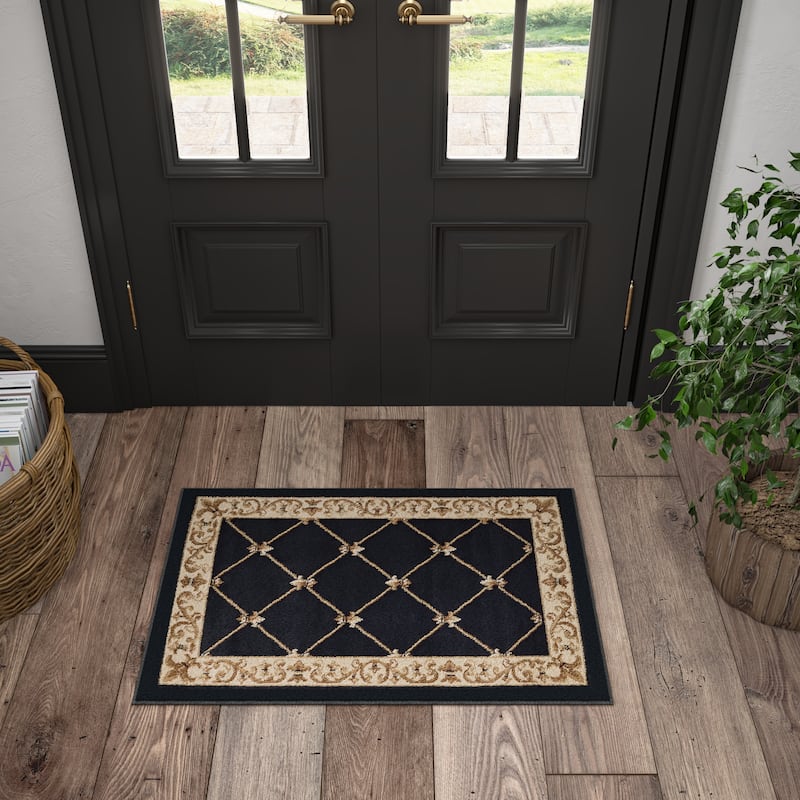 Soho Traditional Scroll Indoor Area Rug - 2' x 3' - Black