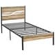 preview thumbnail 18 of 23, VECELO Twin Size Kids Bed Industrial Platform Bed Frame with Wood Headboard,Twin Size Bed Set of 2