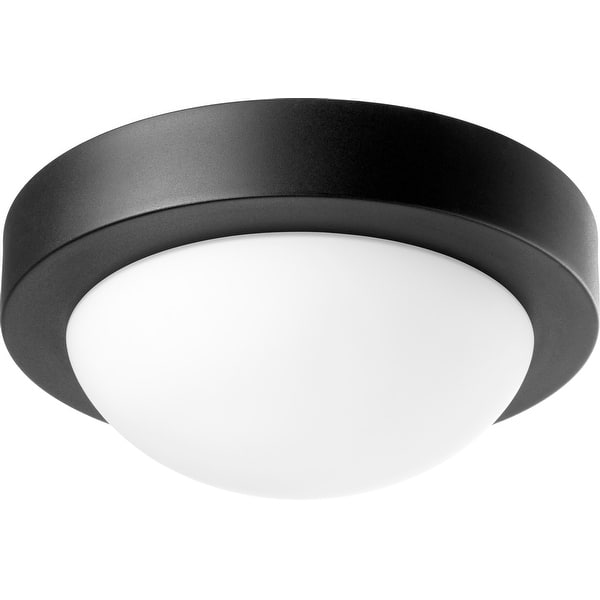 slide 1 of 1, Quorum International 9" Wide Flush Mount Bowl Ceiling Fixture Noir