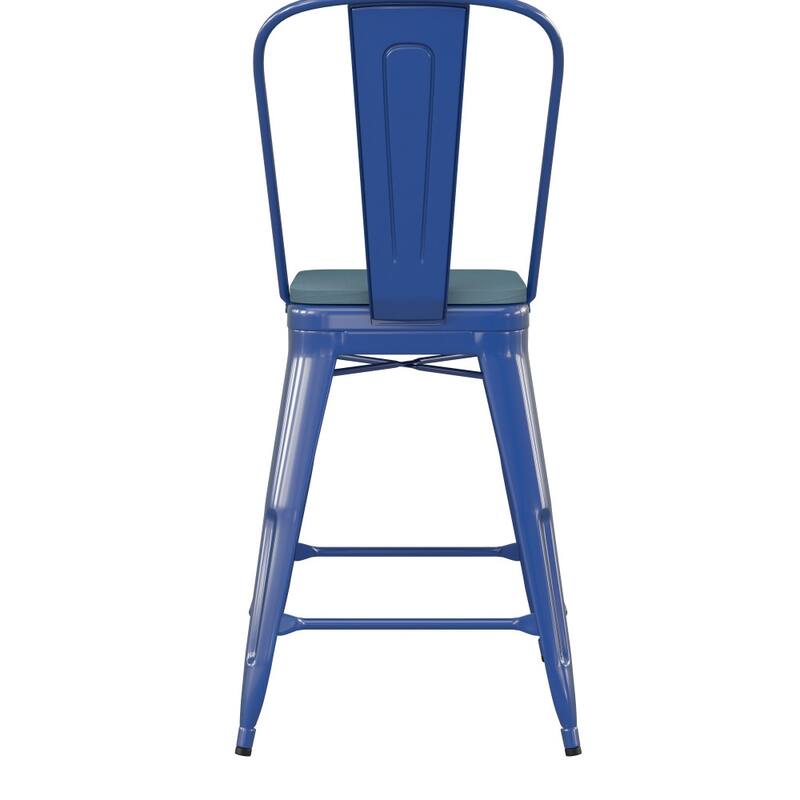 All-Weather Commercial Counter Stool with Removable Back & Poly Resin Seat