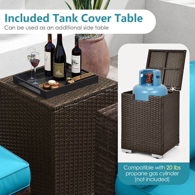 Costway 7 Pieces Outdoor Furniture Set with 32" Fire Pit Table and - See Details