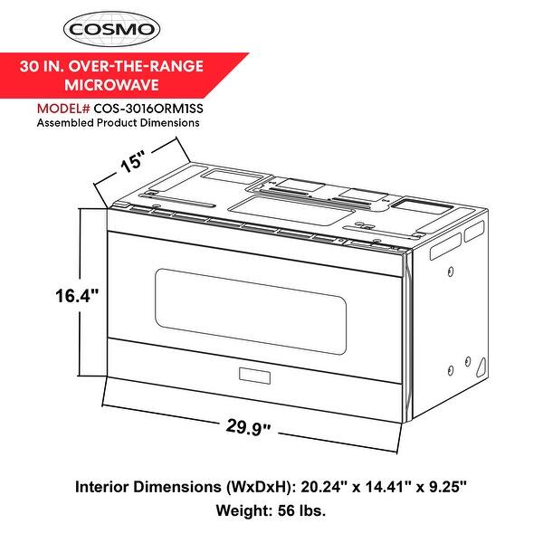 30 in. Over the Range Microwave Oven with Vent Fan