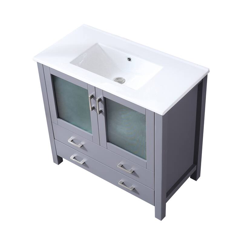 Volez Bath Vanity and White Ceramic Top