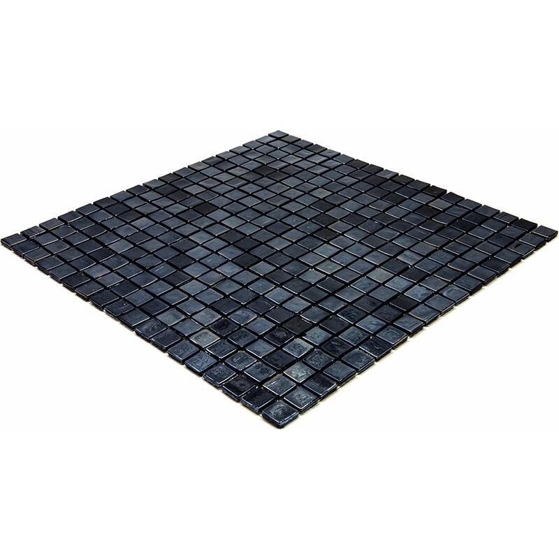 Apollo tile 12" x 12" Skosh Glossy Rich Black Glass Tile (18.69 sq ft/case) - 20 Pack