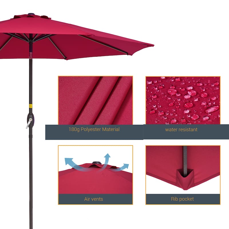 LIVOOSUN 9ft Patio Umbrella Outdoor Table Umbrella with Tilt and Crank