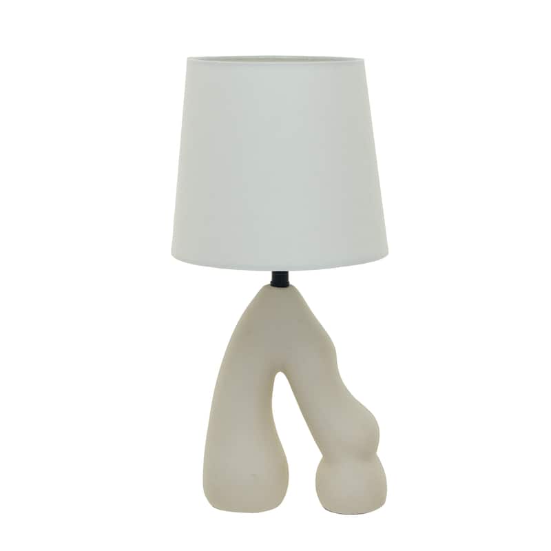 Ceramic Table Lamp with Volcano Finish - 8.3"L x 7.9"W x 16.5"H - 8.3"L x 7.9"W x 16.5"H - White