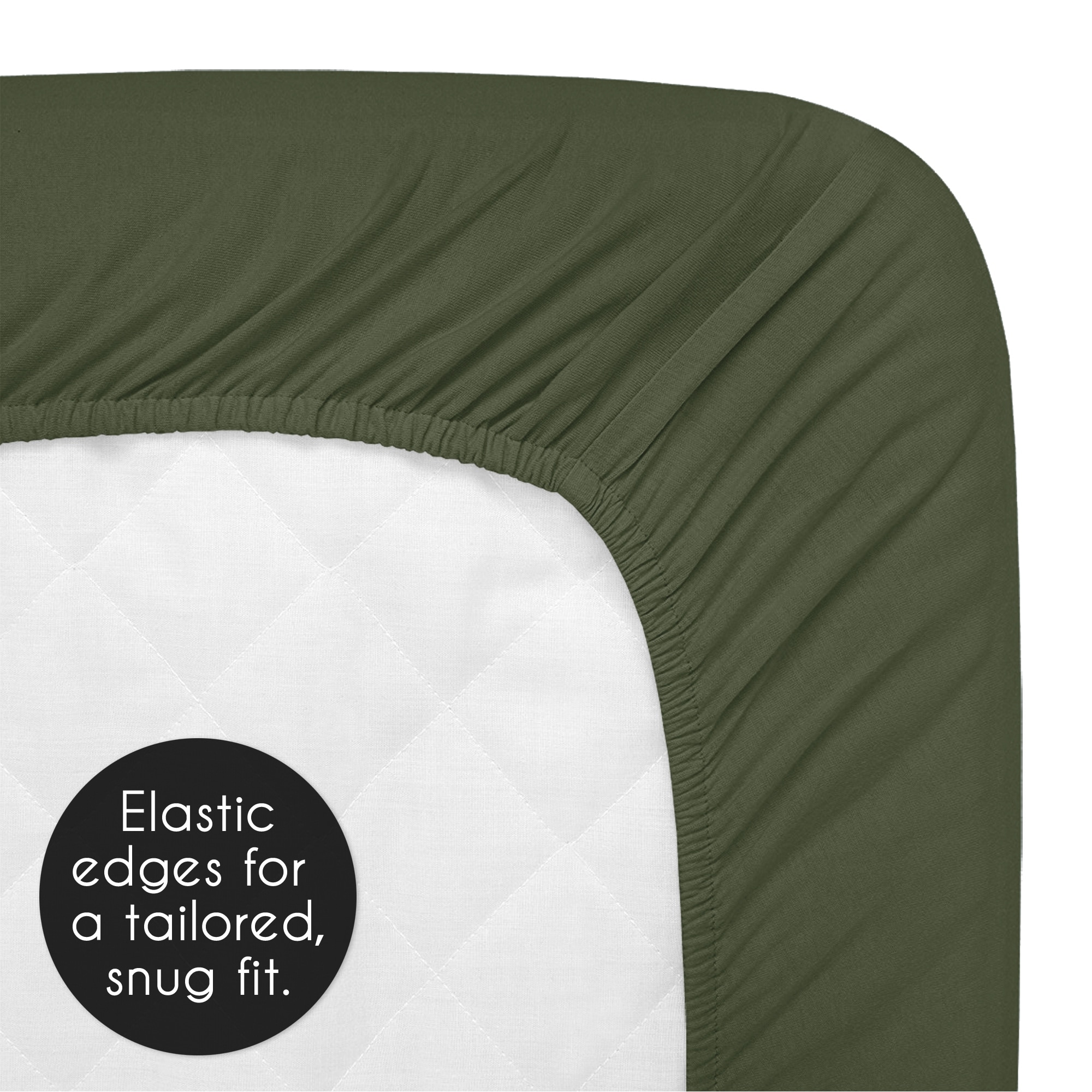 Sweet Jojo Designs Green Boy Fitted Crib Sheet Solid Color Dark