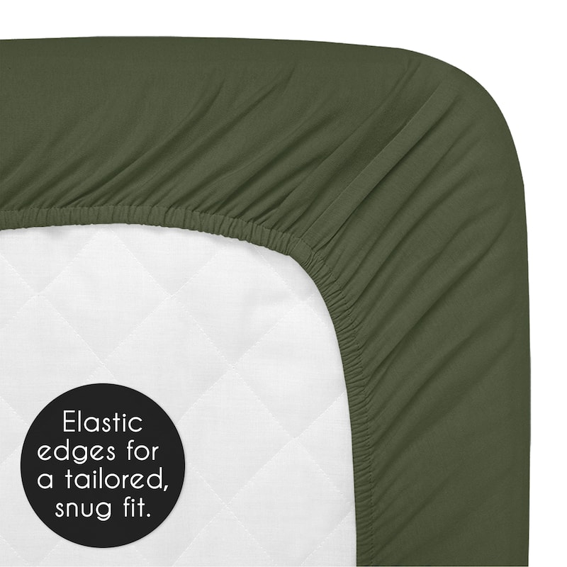Sweet Jojo Designs Solid Dark Green Woodland Camo Collection Fitted Crib Sheet