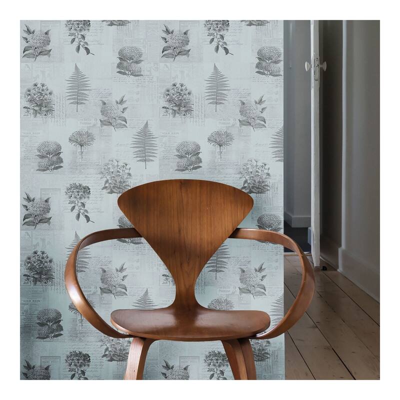 Midbec Mixed Flowers Blue Field Notes Wallpaper - 20.5 x 396 x 0.025