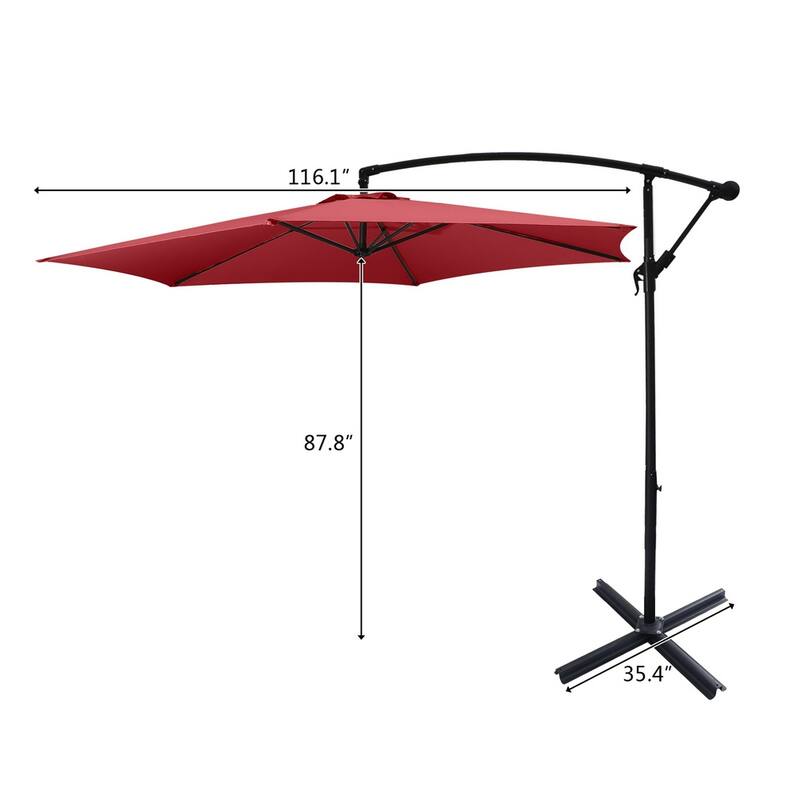 Patio Central Umbrella Cantilever Umbrella Rust Proof Iron