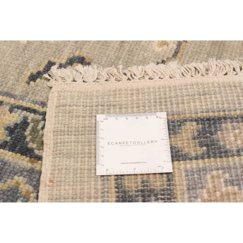 ECARPETGALLERY Hand-knotted Oushak Light Grey Wool Rug - 8'1 x 9'11