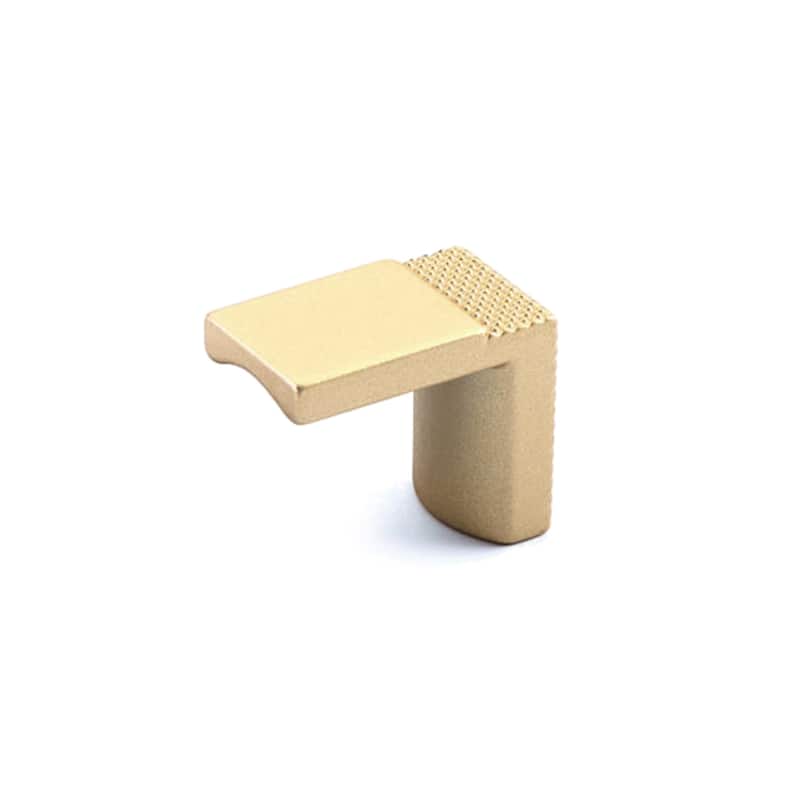 Schaub and Company Quadrato 1-1/8"W Industrial Knurled Lip Style - Signature Satin Brass