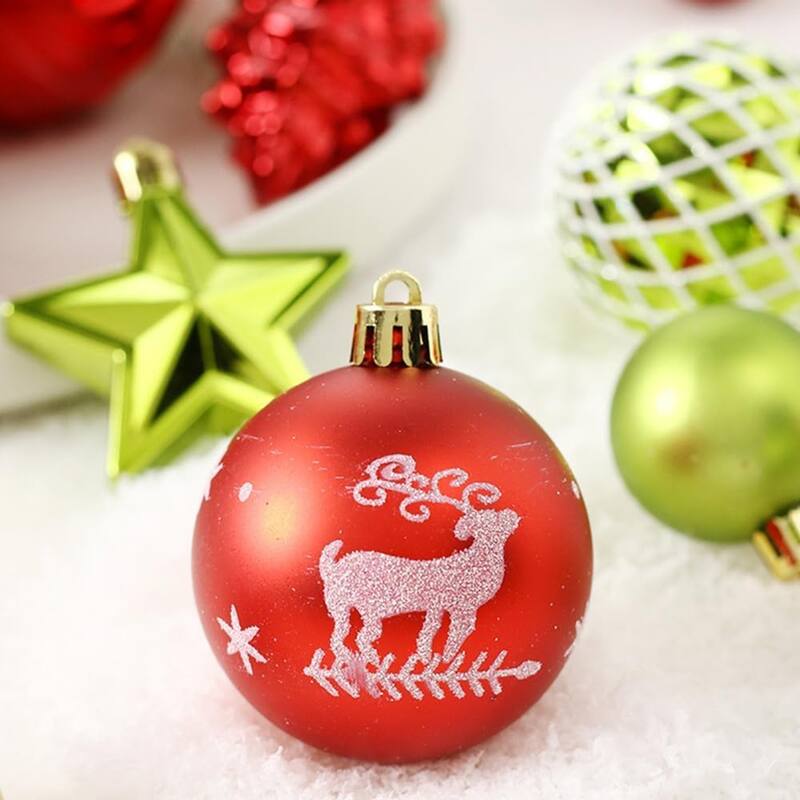 70 Shatterproof Christmas Ball Ornaments Set - N/A