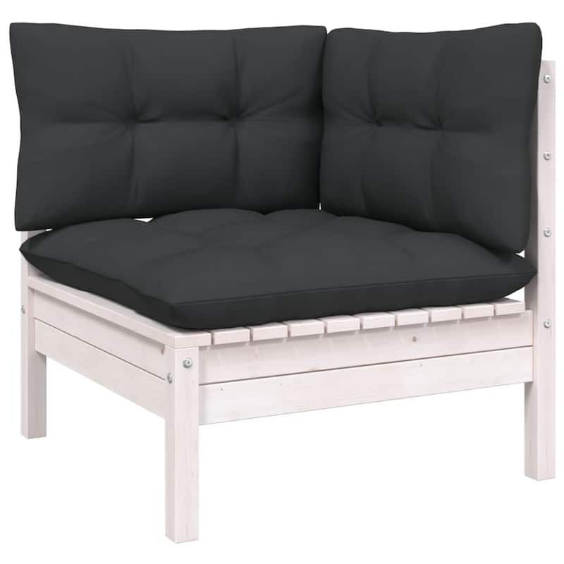 vidaXL Solid Pinewood Patio Lounge Set 13 Piece with Cushions Multi Colors - 25" x 25" x 24.6"
