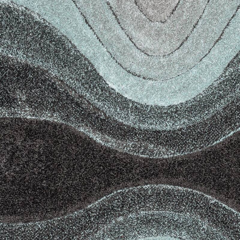 Well Woven San Francisco Luz Geometric Modern Carved Shag Area Rug