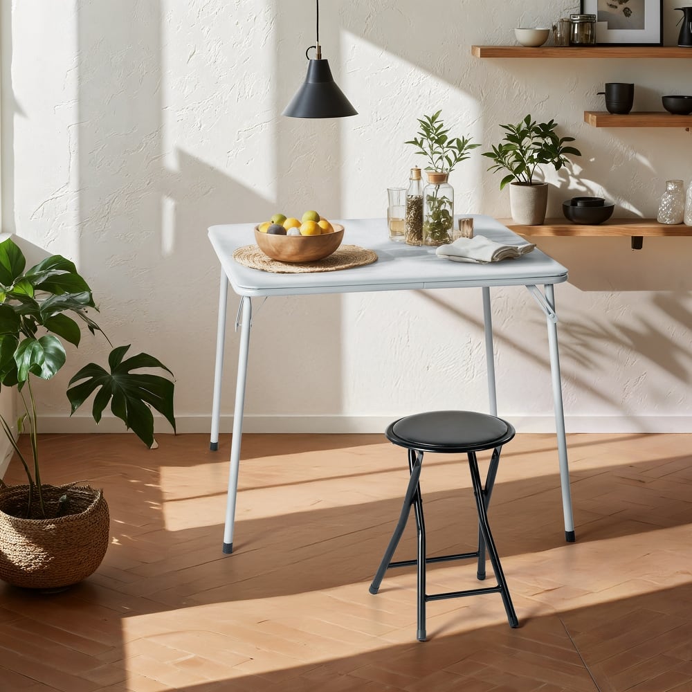 Homy Casa Modern Paded Square Dining Table with Easy-Clean PVC Top