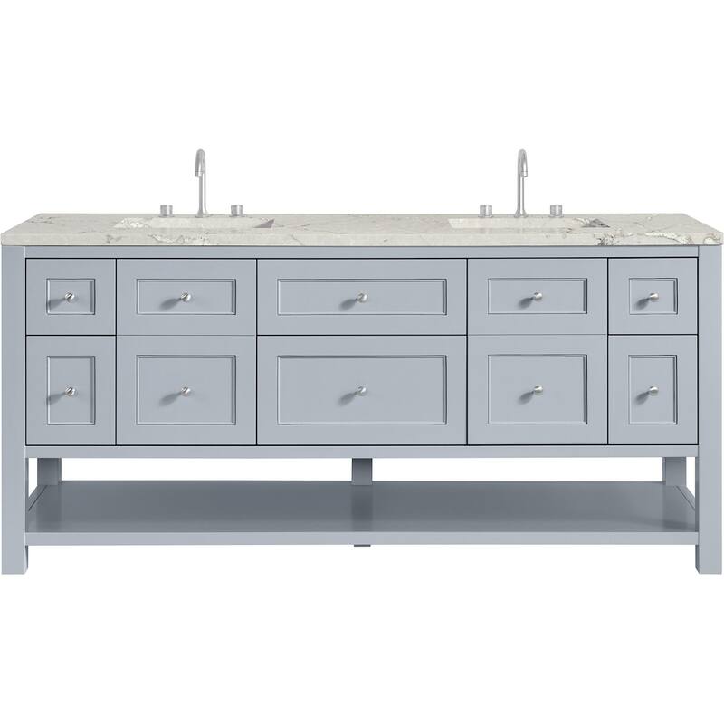 James Martin Vanities 330-V72-FVSL Breckenridge 72" Free Standing - Serenity Blue