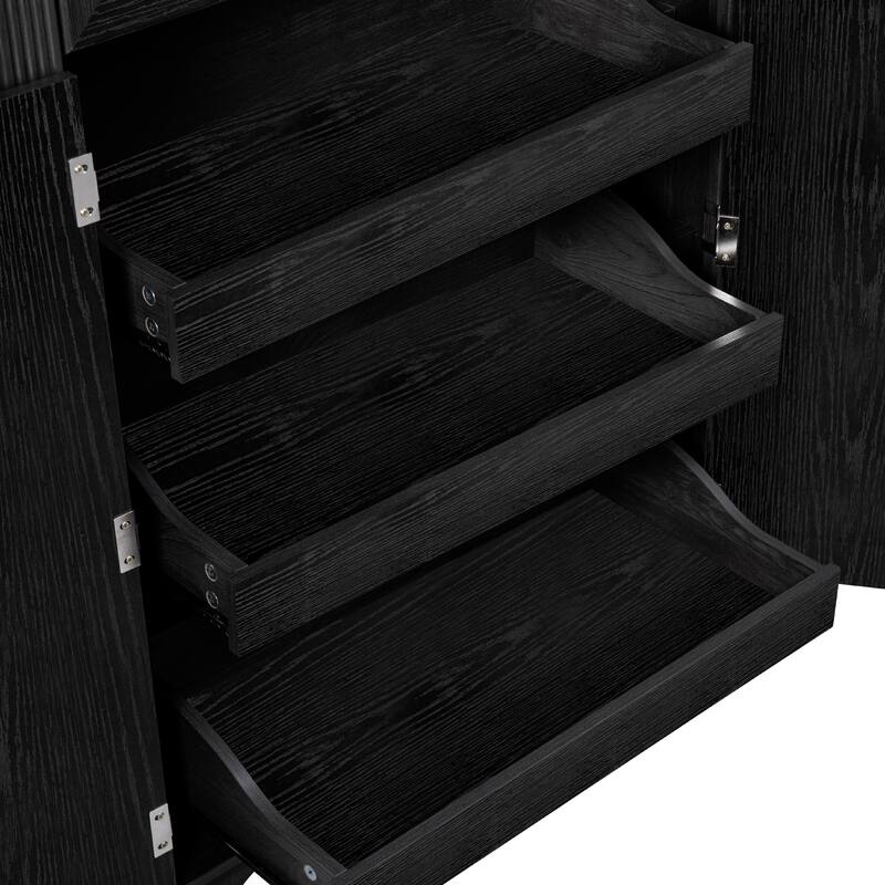 Roomfitters 71" Tall Kitchen Pantry Cabinet with 3 Pull-Out Organizers & 6 Door Shelves