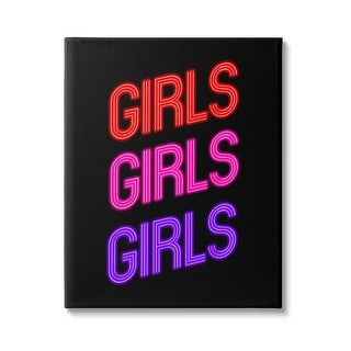 Stupell Vivid Neon Girls Sign Canvas Wall Art Design By Lulusimonstudio 