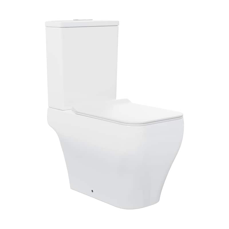 La Roche Two-Piece Elongated Toilet Dual-Flush 1.1/1.6 Gpf - 25.59" x 14.171" 31.5" - 25.59" x 14.171" 31.5" - White