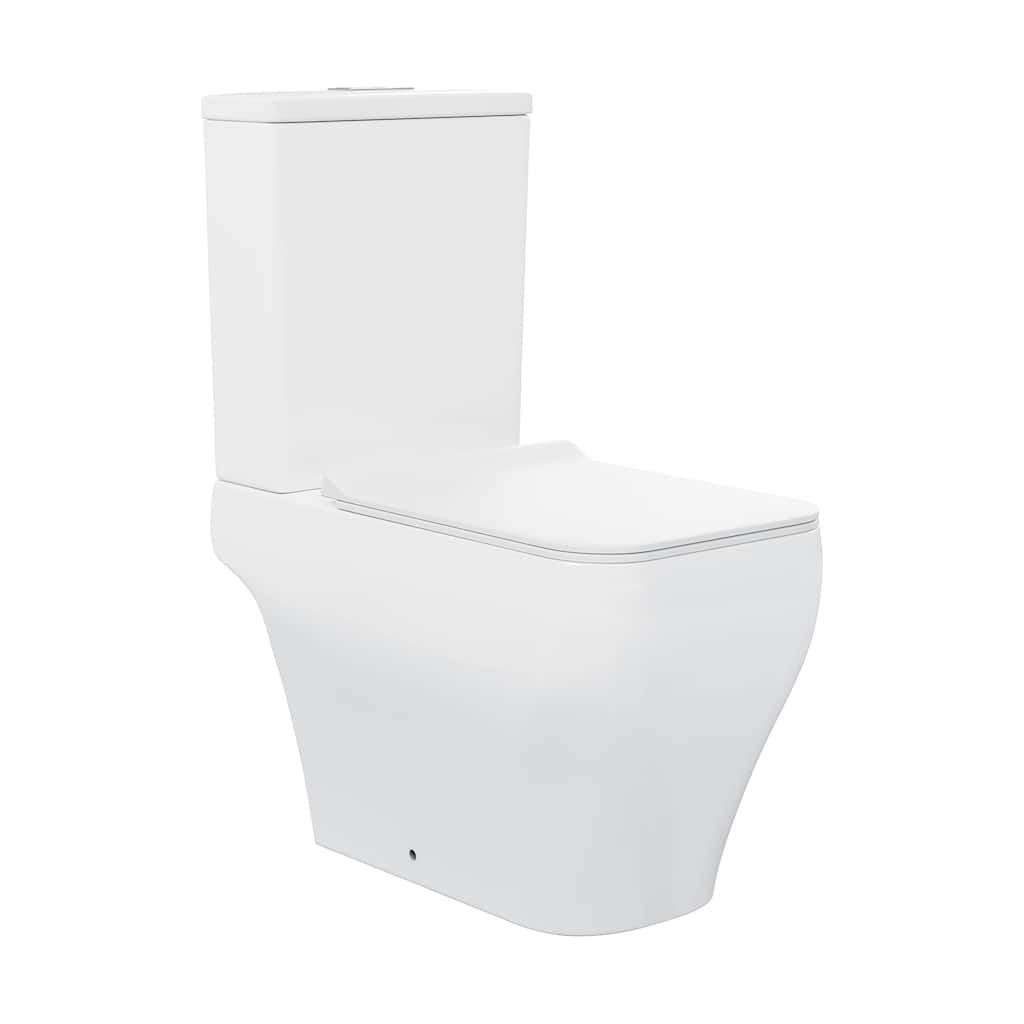 Nadar Two-Piece Square Toilet Dual-Flush 1.1/1.6 gpf - 25.59" x 14.171" 31.5"