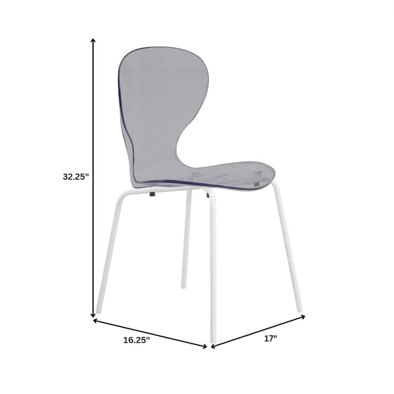 Stackable Plastic Dining Chair Transparent Modern Accent Side Chair for Indoor and Outdoor
