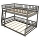 preview thumbnail 8 of 11, Full XL over Queen Bunk Bed with Ladder and Guardrails, Grey
