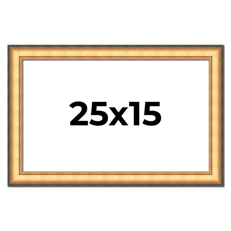 25x15 Frame Gold Plein Aire Solid Wood Picture Frame Width 2 Inches |