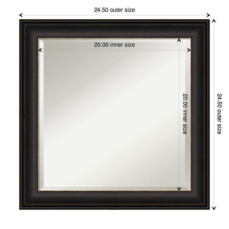 Beveled Wall Mirror - Trio Oil Rubbed Bronze Frame - 24.5 x 24.5-inch - Trio Oil Rubbed Bronze