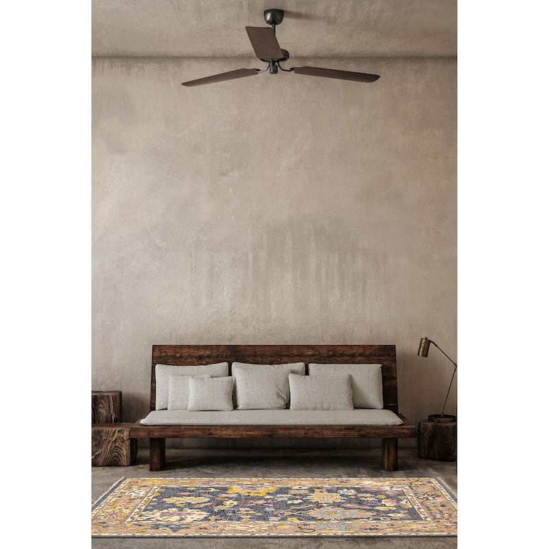 ECARPETGALLERY Hand-knotted Modern Oushak Charcoal Wool Rug - 5'6 x 8'6