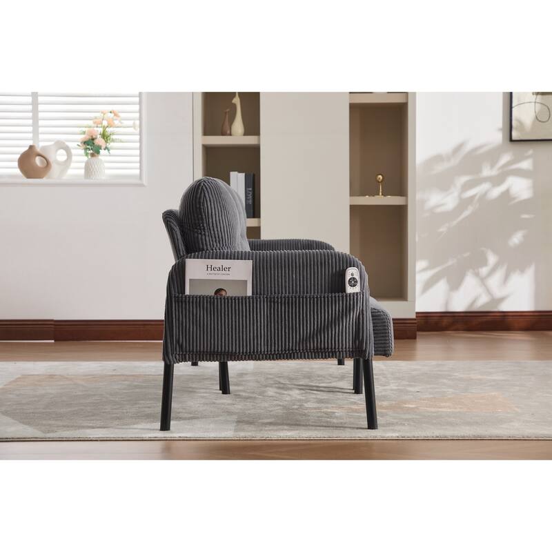 Oversized Loveseat, Modern & Plush Double-seater Sofa, Corduroy Upholstered Couch