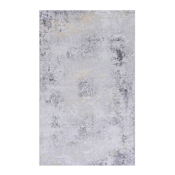 slide 2 of 7, LOOM & LUXE Gray/Gold Area Rug 108" D x 72" W x 0.14" H