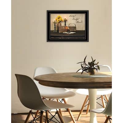 TrendyDecor4U Farmhouse "Grateful, Thankful, Blessing" Framed Print Wall Art by Susie Boyer - Rustic