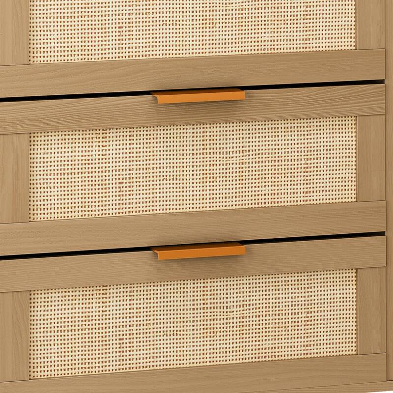 Rattan Drawer Dresser with 6 Drawers, Perfect for Bedroom and Living Room