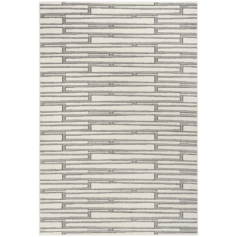 Nourison Nordic Indoor only Grey Geometric Area Rug