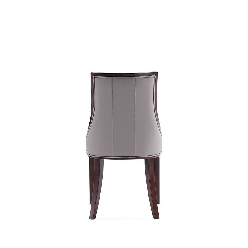 Fifth Avenue Cream and Walnut Faux Leather Dining Chair (Set of Two)