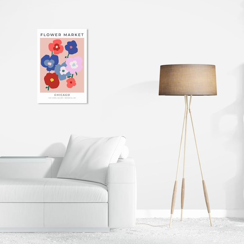 Wynwood Studio Canvas Floral and Botanical Flower Market Chicago Pink and Modern & Contemporary Wall Art Canvas Print - 24 x 16