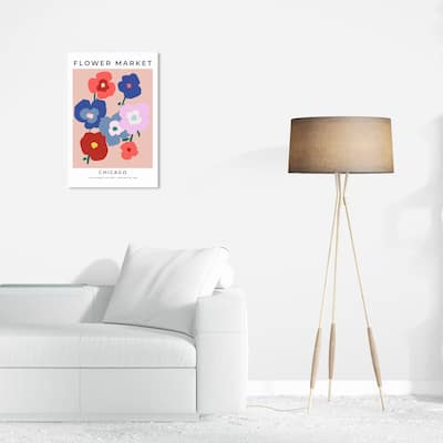 Wynwood Studio Canvas Floral and Botanical Flower Market Chicago Pink and Modern & Contemporary Wall Art Canvas Print
