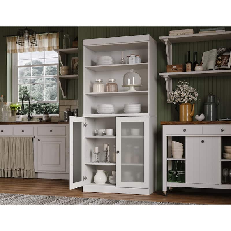 100% Solid Wood 32" Kitchen Pantry Cabinet with 2 Doors by Palace Imports