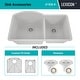 preview thumbnail 6 of 11, Lexicon Platinum Quartz 32 Inch 70/30 Double Bowl Kitchen Sink with Bottom Grids and Strainers and Disposal Flange